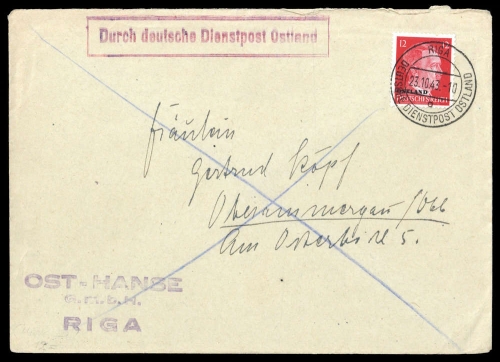 1941, Deutsche Besetzung II. WK Ostland, 20, Brief