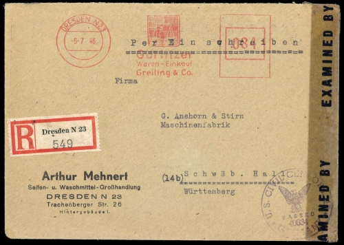 1946, Sowjetische Zone, Brief