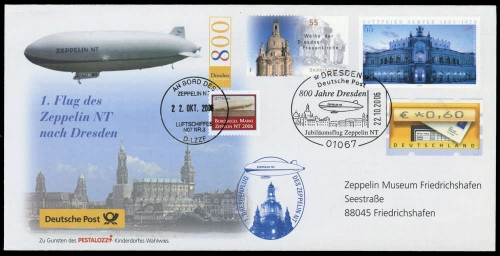 2006, Zeppelin,andere Luftschiffe,sonstiges, 2371 u.a., Brief