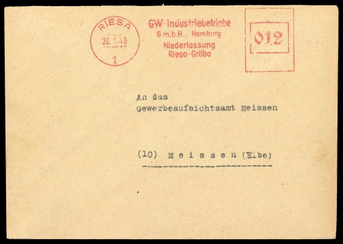 1946, Sowjetische Zone, Brief