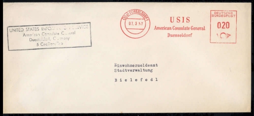 1957, Bundesrepublik Deutschland, USA, Brief