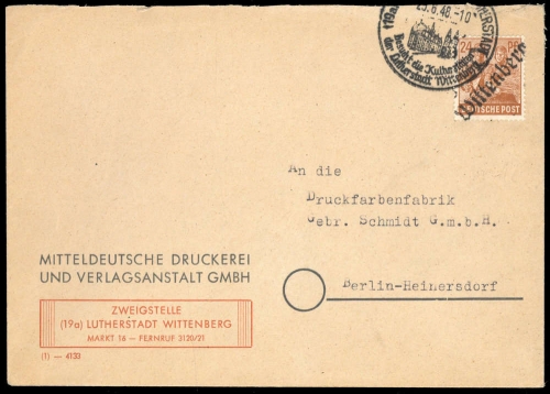 1948, SBZ Handstempel Bezirk 20, 174 IV, Brief