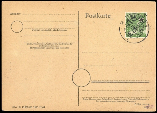 1948, SBZ Handstempel Bezirk 16, 169 III, Brief