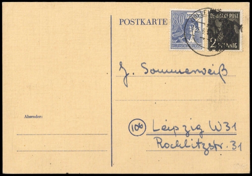 1948, SBZ Handstempel Bezirk 27, 166 V u.a., Brief