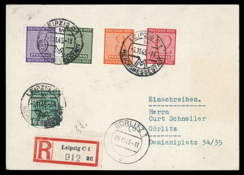1945, SBZ Westsachsen, 116 Y u.a., Brief