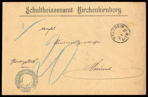 1894, Altdeutschland Württemberg, Brief