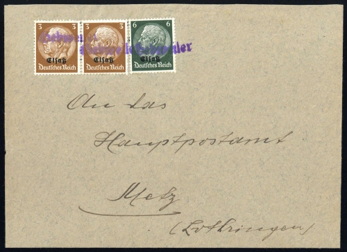 1940, Deutsche Besetzung II. WK Elsass, 1 (2) + 4, Brief