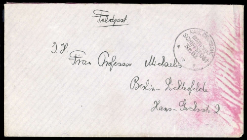 1916, Deutsche Marine Schiffspost, Brief