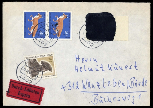 1967, Bundesrepublik Deutschland, 479 Pk u.a., Brief