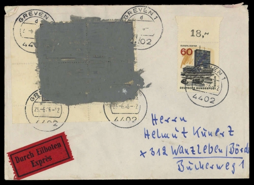 1966, Bundesrepublik Deutschland, 479 Pk (4) u.a., Brief