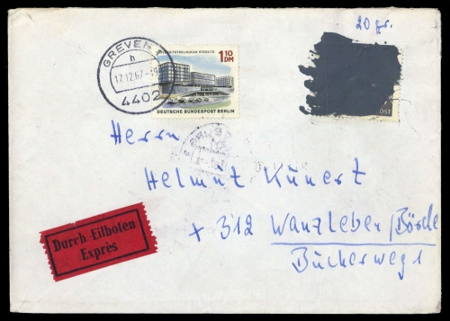 1967, Bundesrepublik Deutschland, 479 Pk u.a., Brief