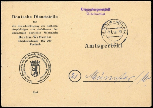 1958, Bundesrepublik Deutschland, Brief