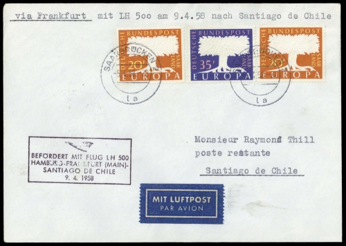 1958, Saar, 402 (2) + 403, Brief
