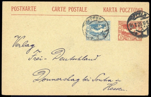 1920, Oberschlesien, P 3 u.a., Brief