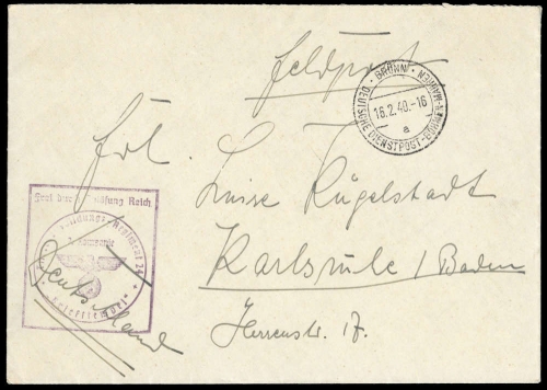 1940, Böhmen und Mähren, DP, Brief