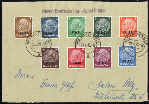 1940, Deutsche Besetzung II. WK Elsass, 1-9, Brief