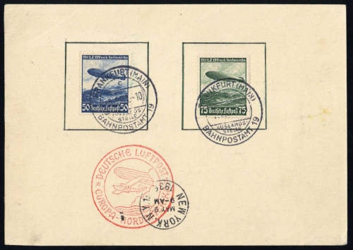 1936, Zeppelin,Zeppelinpost LZ129,Nordamerikafahrten, Si 406 D, ...