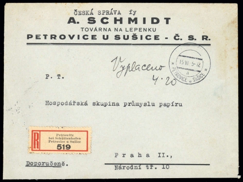 1945, Böhmen und Mähren, Brief