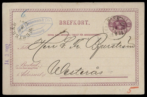 1884, Schweden, P 1, Brief