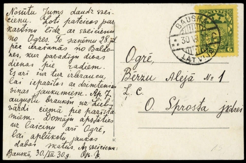 1930, Lettland, 103, Brief