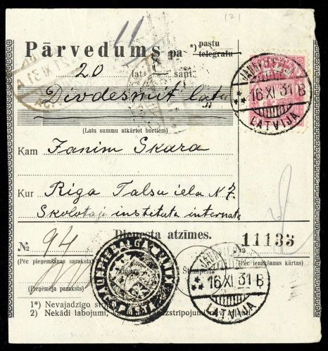 1931, Lettland, 121 II a, Brief