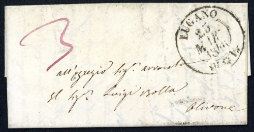 1845, Schweiz, Brief