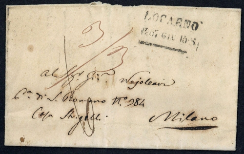 1857, Schweiz, Brief