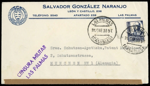 1938, Spanien, 775, Brief