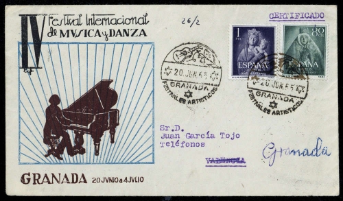 1955, Spanien, 1034-35, Brief