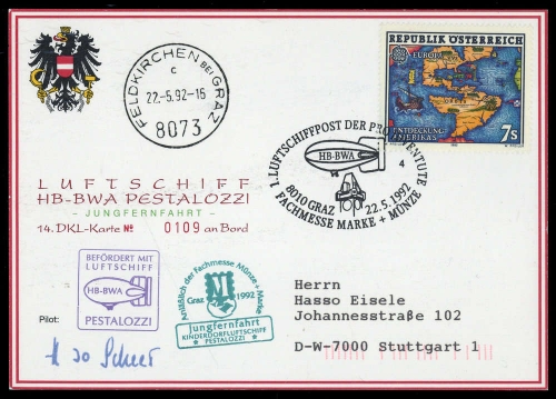 1992, Bundesrepublik Deutschland, Palmer DKL 14, Brief