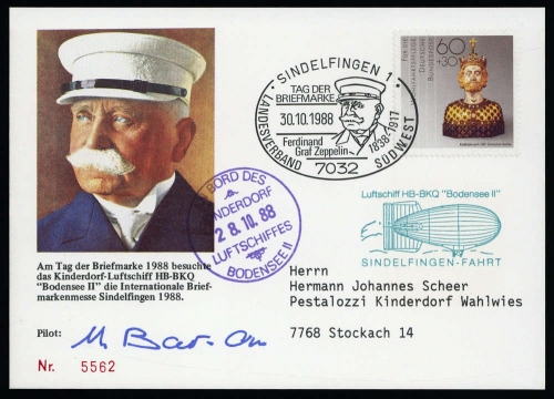 1988, Bundesrepublik Deutschland, Palmer LBP 4, Brief
