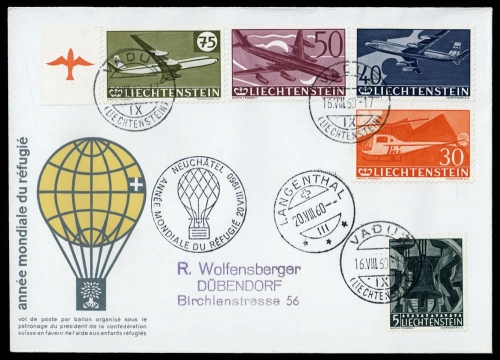 1960, Liechtenstein, 391-94, 386, Brief