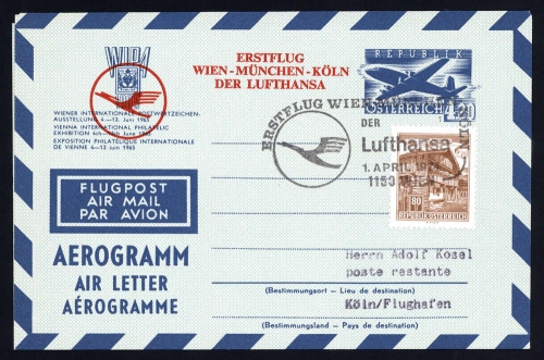 1974, Österreich, LF 10, Brief