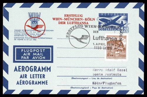 1974, Österreich, LF 10, Brief