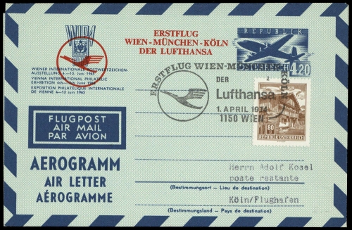 1974, Österreich, LF 10, Brief
