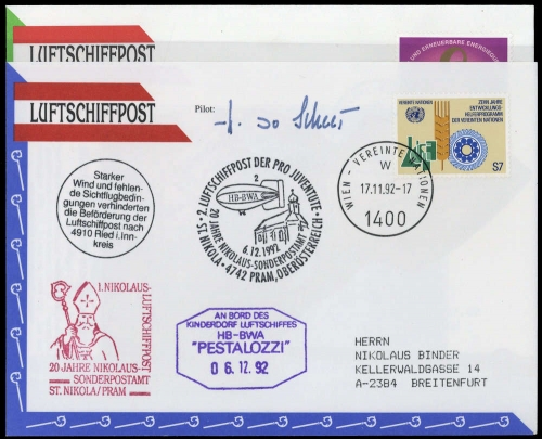 1992, UNO Wien, 20 u.a., Brief