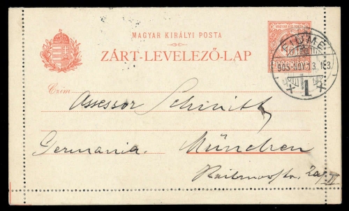 1913, Ungarn, K 11 I, Brief