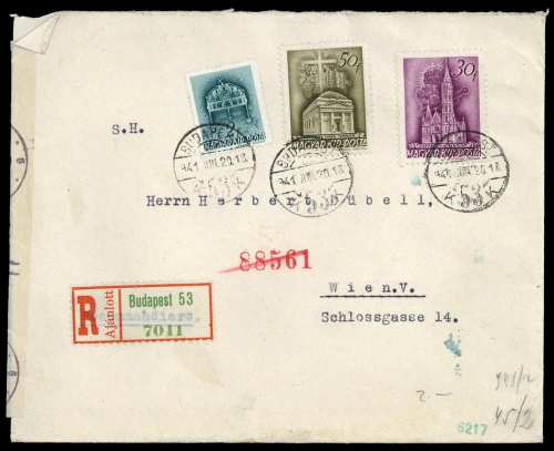 1941, Ungarn, 599, 607 u. 610, Brief