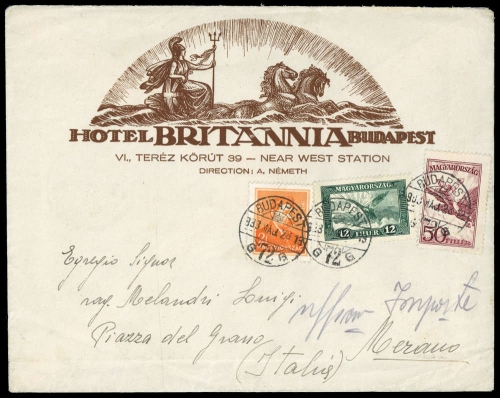 1933, Ungarn, 430, 435 u.490, Brief