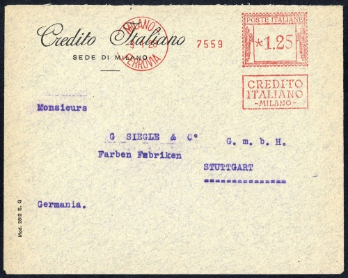 1928, Italien, Brief