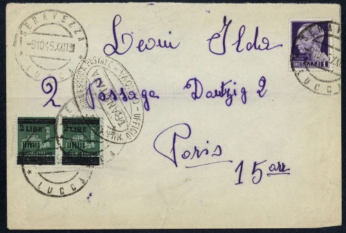 1945, Italien, 668 (2) u.677, Brief