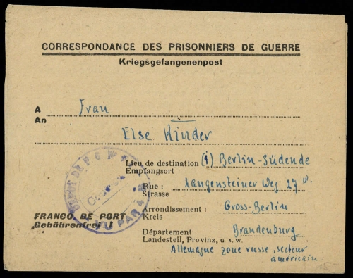 1948, Sowjetische Zone, Brief