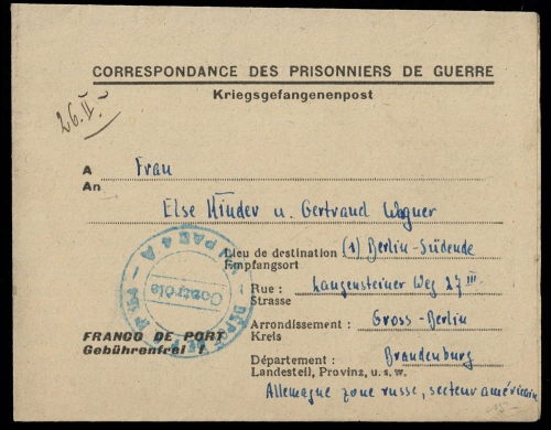 1948, Sowjetische Zone, Brief
