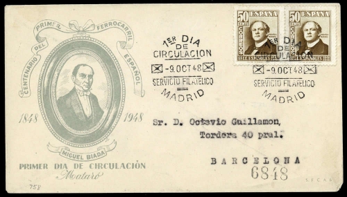 1948, Spanien, 957 (2), Brief
