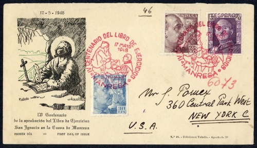 1948, Spanien, 845, 846 u. 937, Brief