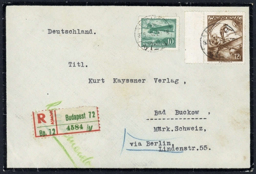 1935, Ungarn, 502 u. 507, Brief