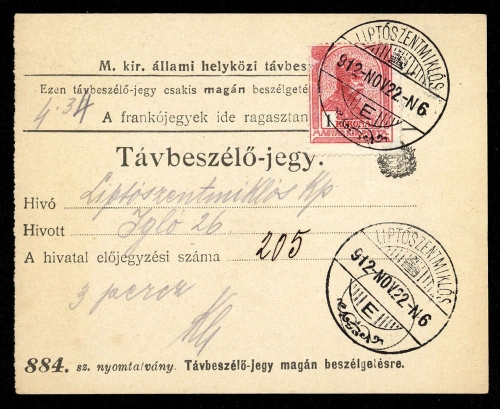 1912, Ungarn, 105, Brief