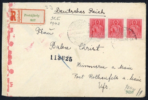 1943, Ungarn, 672 (3), Brief