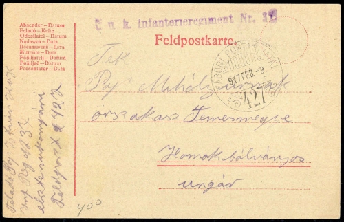 1917, Ungarn, Brief