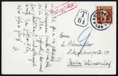 1938, Schweden, 251 A, Brief